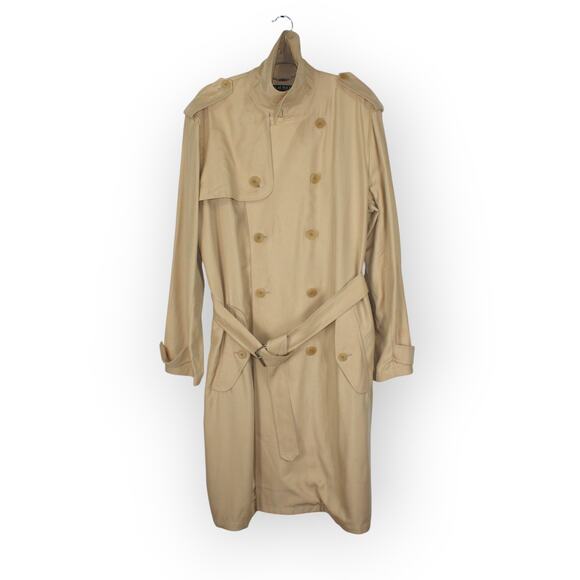 NEW (minor flaw) XL LRL Trenchcoat Twill DoubleBreast PaleWheat